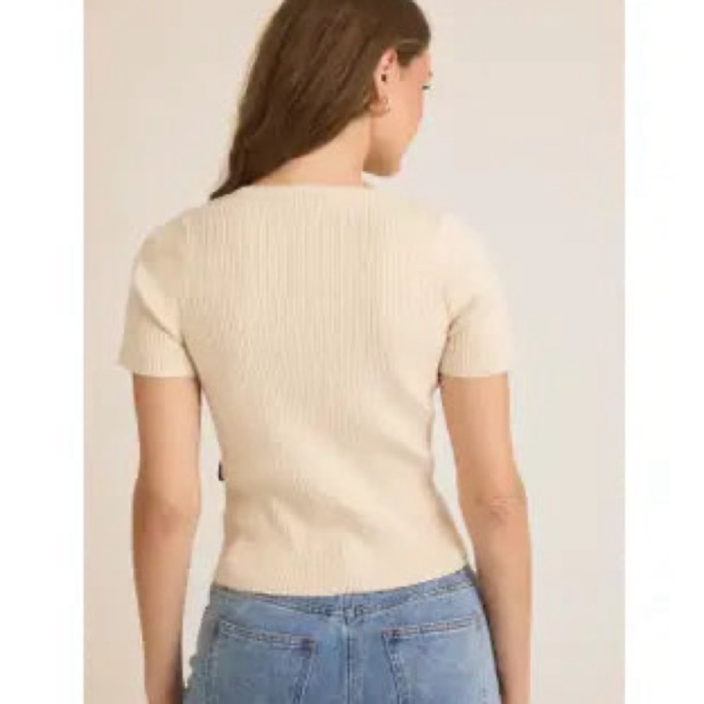 Bow Ribbed Top- NWT - Picture 3 of 4